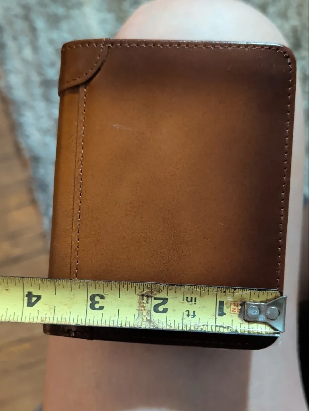 Banyanu Genuine Cowhide Leather Card Wallet - Cognac Brown